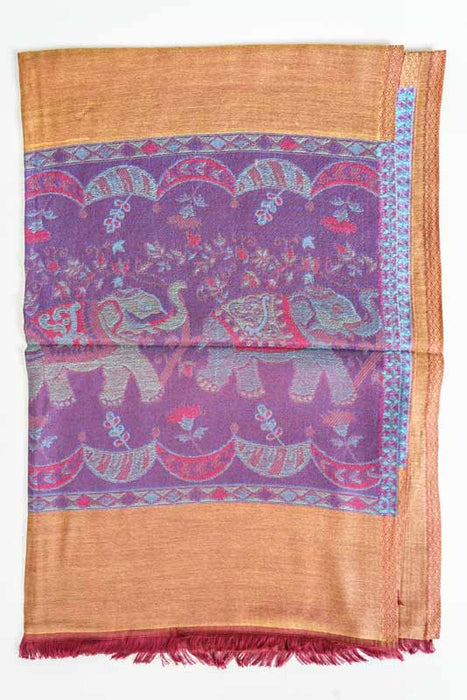 Scarf silk/viscose elephants assorted 75x200 cm