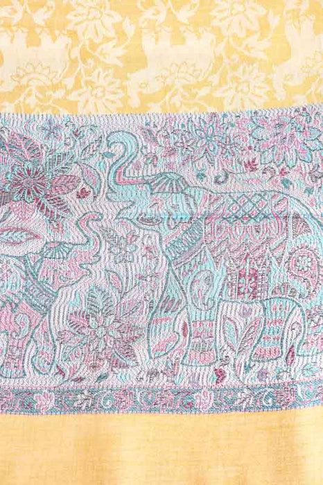 Scarf silk/viscose elephants assorted 75x200 cm
