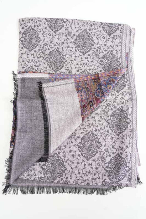 Écharpe soie/viscose motif cachemire assorti 75x200 cm