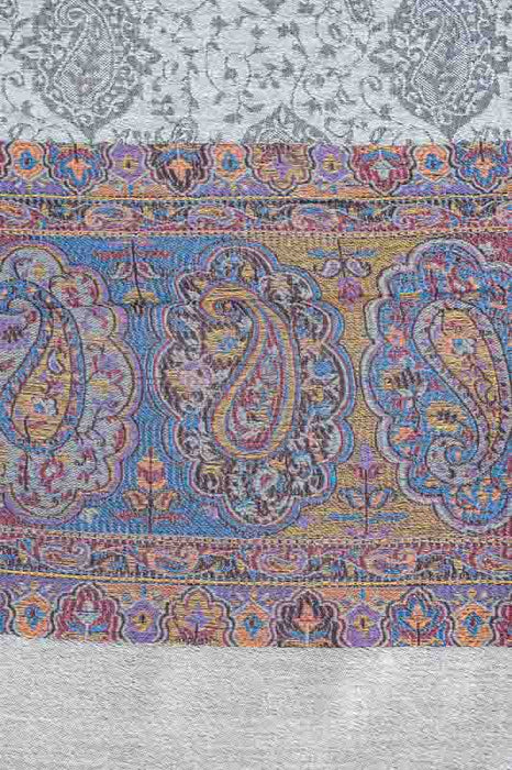 Écharpe soie/viscose motif cachemire assorti 75x200 cm