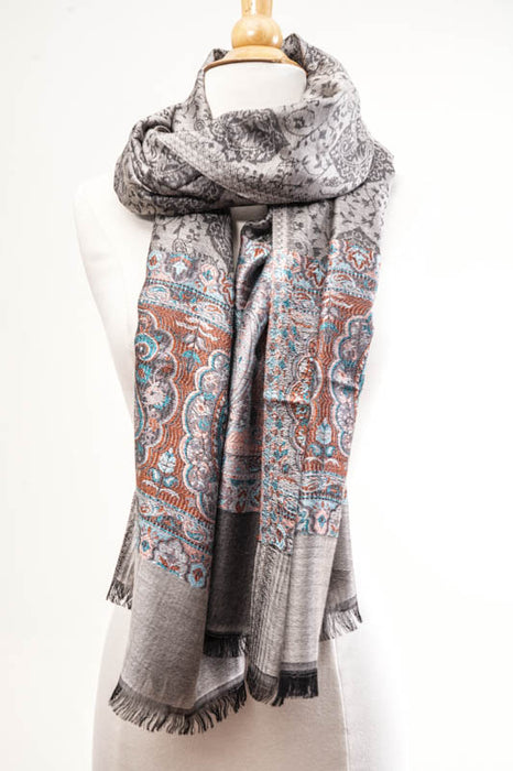 Schal Seide/Viskose Paisleymuster assortiert 75x200 cm