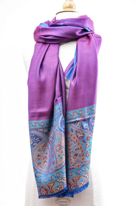 Scarf silk/viscose paisley pattern assorted 75x200 cm