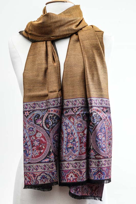 Scarf silk/viscose paisley pattern assorted 75x200 cm