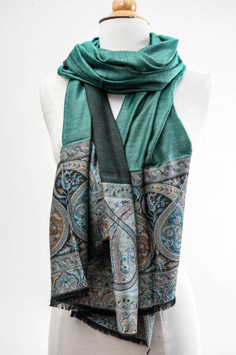 Schal Seide/Viskose Paisleymuster assortiert 75x200 cm