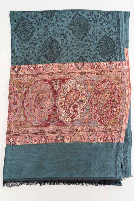 Écharpe soie/viscose motif cachemire assorti 75x200 cm