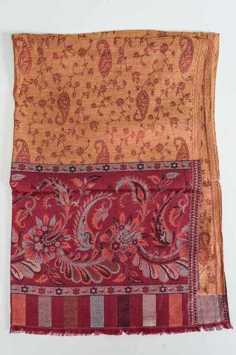 Écharpe soie/viscose motif cachemire assorti 75x200 cm