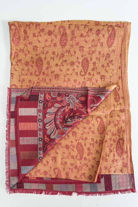 Écharpe soie/viscose motif cachemire assorti 75x200 cm