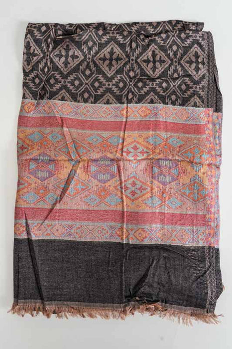 Écharpe en soie/viscose à motifs 75x200 cm