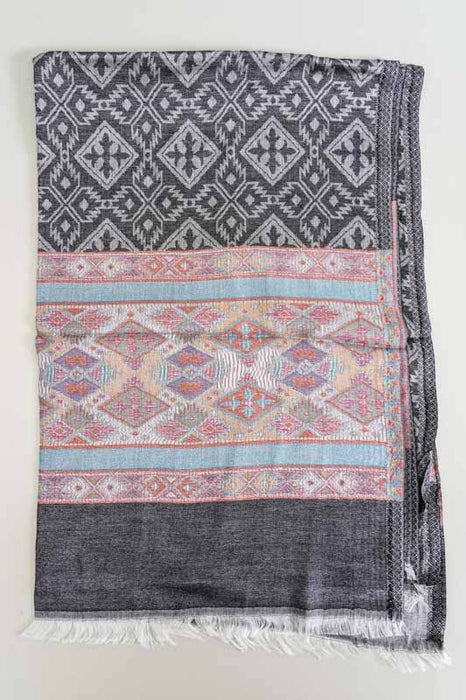 Écharpe en soie/viscose à motifs 75x200 cm