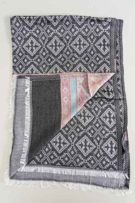 Écharpe en soie/viscose à motifs 75x200 cm