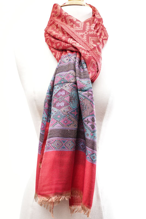 Écharpe en soie/viscose à motifs 75x200 cm