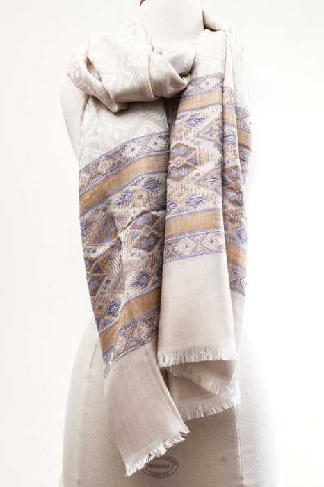 Écharpe en soie/viscose à motifs 75x200 cm