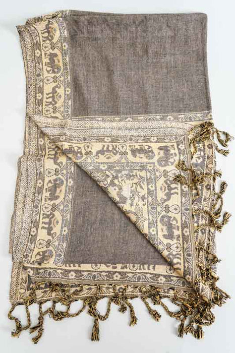 Schal Viskose Elefanten assortiert  65x200 cm