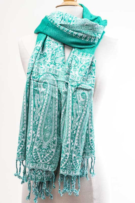 Écharpe en viscose à motif cachemire assortie 65x200 cm