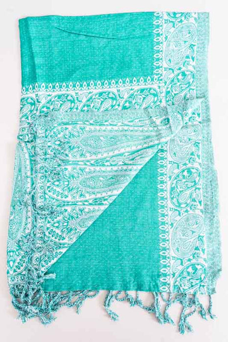 Écharpe en viscose à motif cachemire assortie 65x200 cm