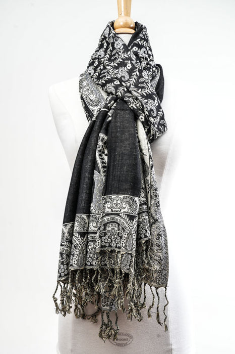 Écharpe en viscose à motif cachemire assortie 65x200 cm