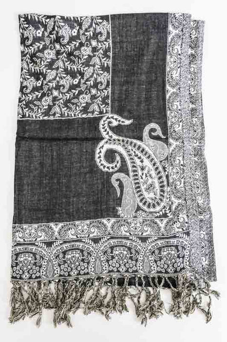 Écharpe en viscose à motif cachemire assortie 65x200 cm