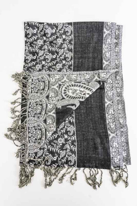 Écharpe en viscose à motif cachemire assortie 65x200 cm