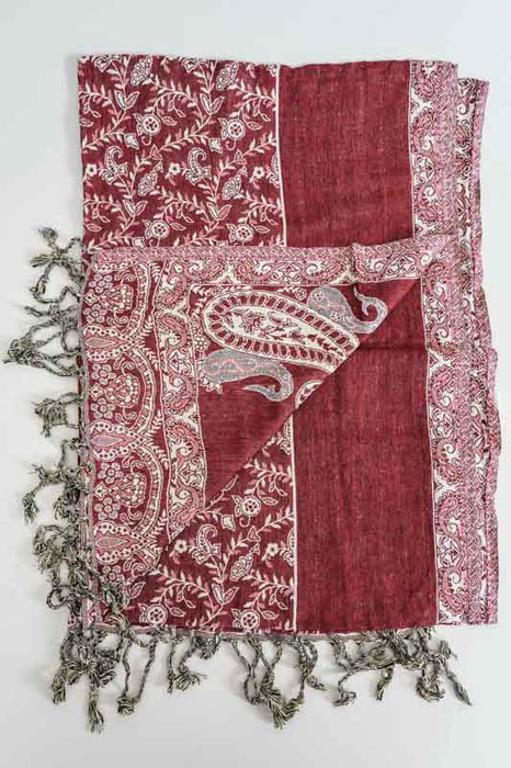 Écharpe en viscose à motif cachemire assortie 65x200 cm