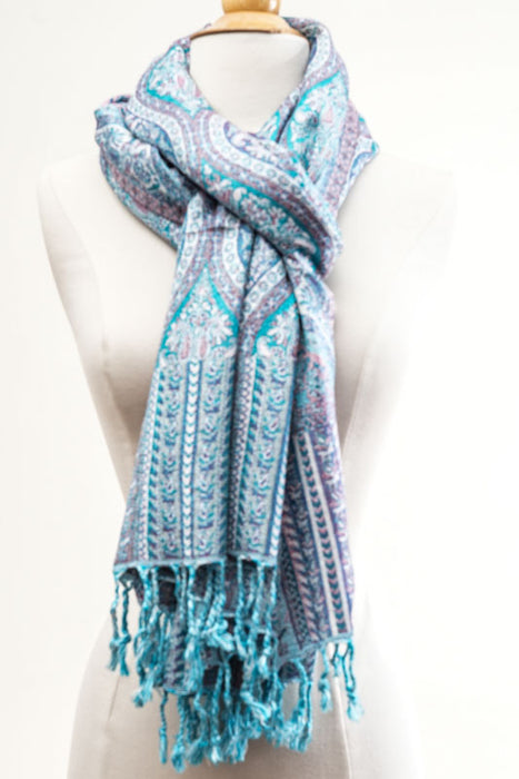 Écharpe en viscose à motif cachemire assortie 65x200 cm