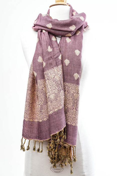 Patterned viscose scarf 65x200 cm