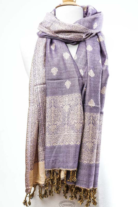 Patterned viscose scarf 65x200 cm