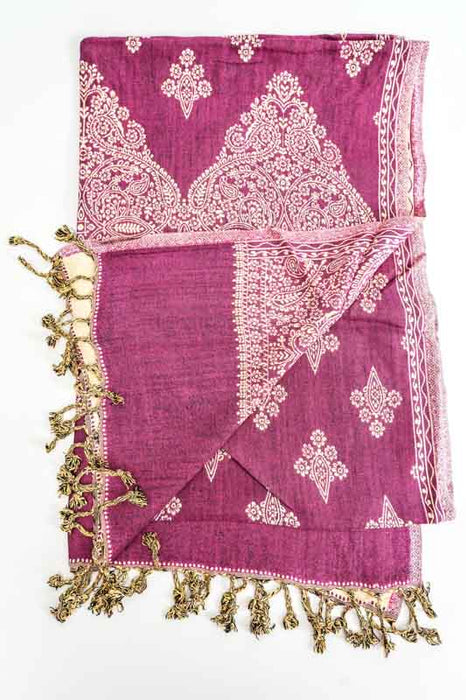 Patterned viscose scarf 65x200 cm