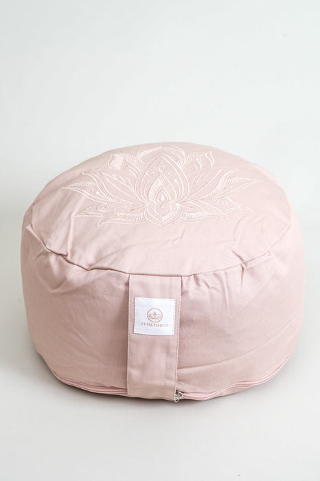 Coussin de méditation rond fleur de lotus vieux rose 30x30x15cm