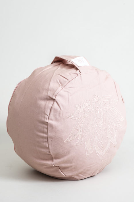 Coussin de méditation rond fleur de lotus vieux rose 30x30x15cm