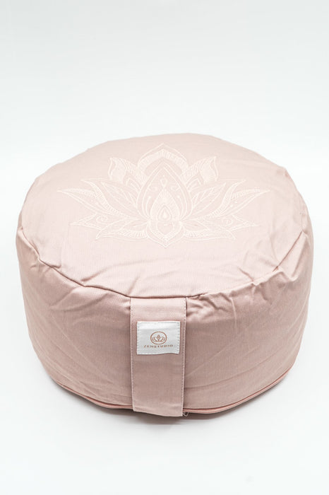 Coussin de méditation rond fleur de lotus vieux rose 30x30x15cm