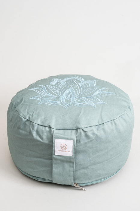Meditation cushion round lotus flower sage 30x30x15cm