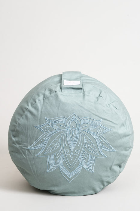 Meditation cushion round lotus flower sage 30x30x15cm