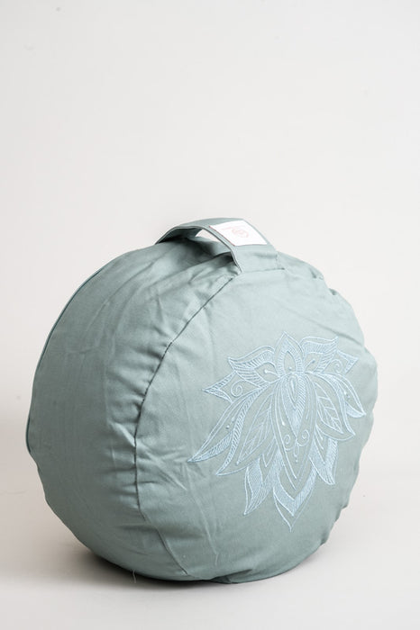 Meditation cushion round lotus flower sage 30x30x15cm