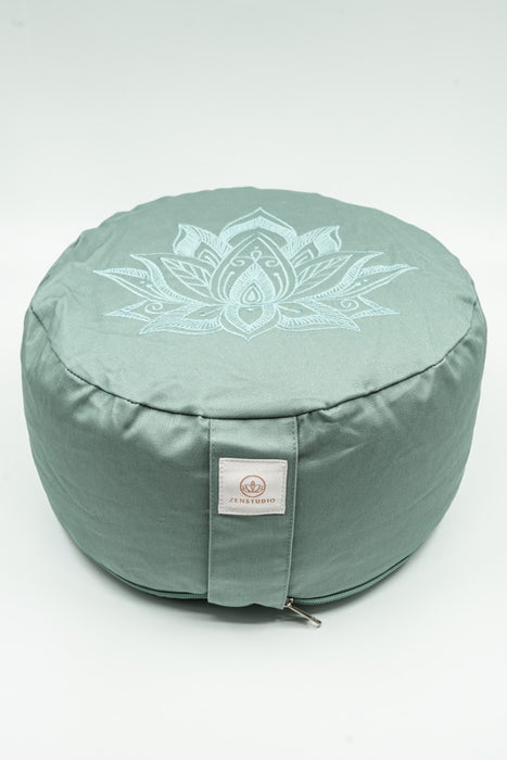 Meditation cushion round lotus flower sage 30x30x15cm