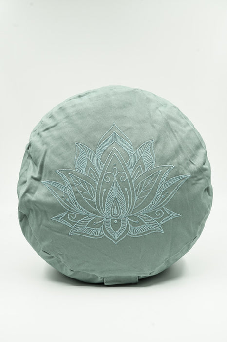 Meditation cushion round lotus flower sage 30x30x15cm