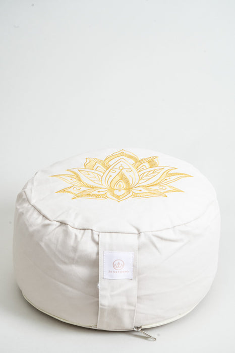 Coussin de méditation rond fleur de lotus beige 30x30x15cm
