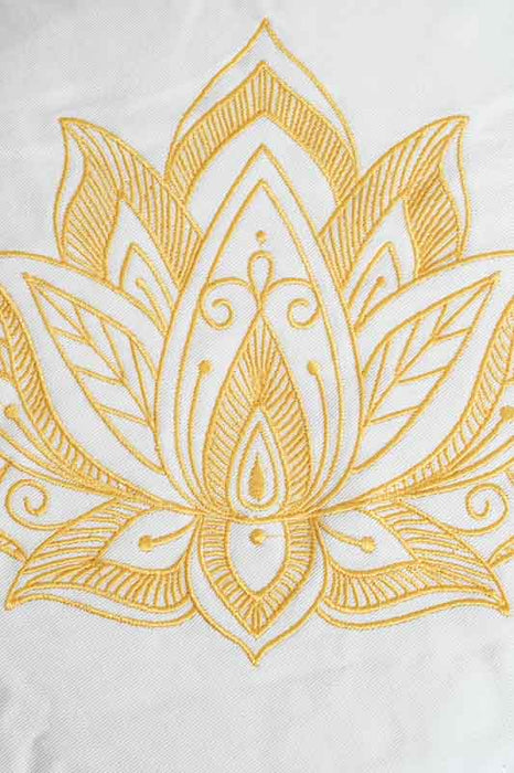 Coussin de méditation rond fleur de lotus beige 30x30x15cm