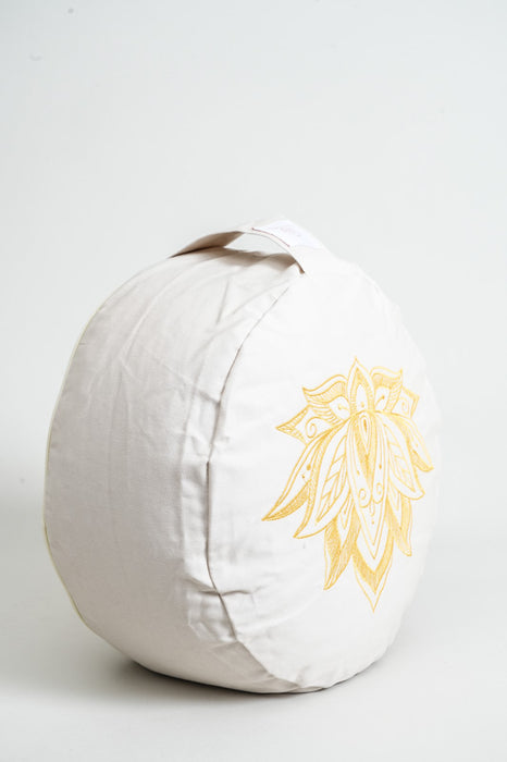 Coussin de méditation rond fleur de lotus beige 30x30x15cm