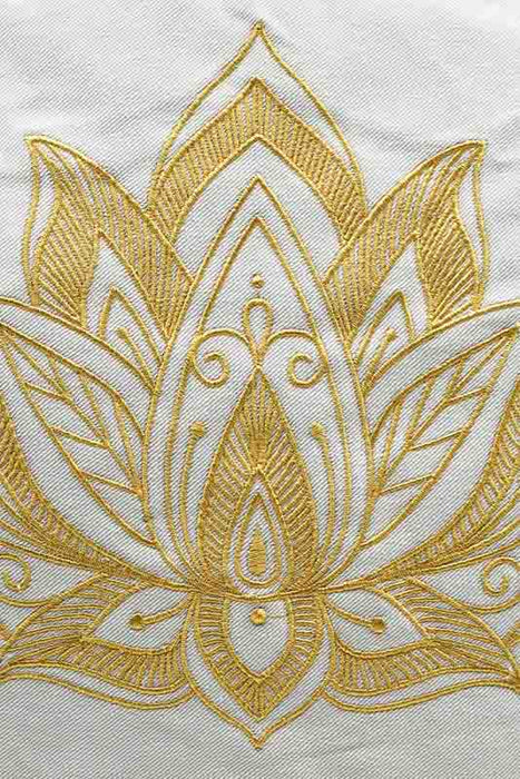 Coussin de méditation rond fleur de lotus beige 30x30x15cm