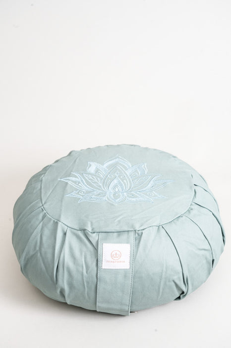 Coussin de méditation citrouille fleur de lotus sauge 30x30x15cm