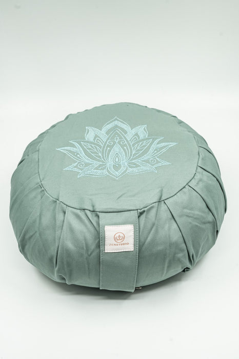 Coussin de méditation citrouille fleur de lotus sauge 30x30x15cm