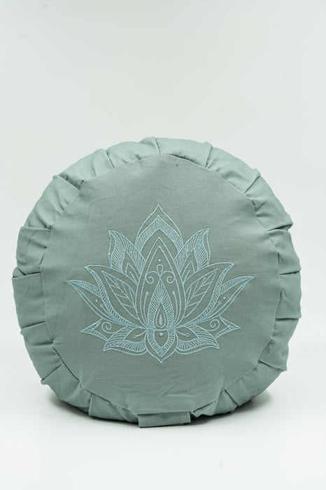Coussin de méditation citrouille fleur de lotus sauge 30x30x15cm