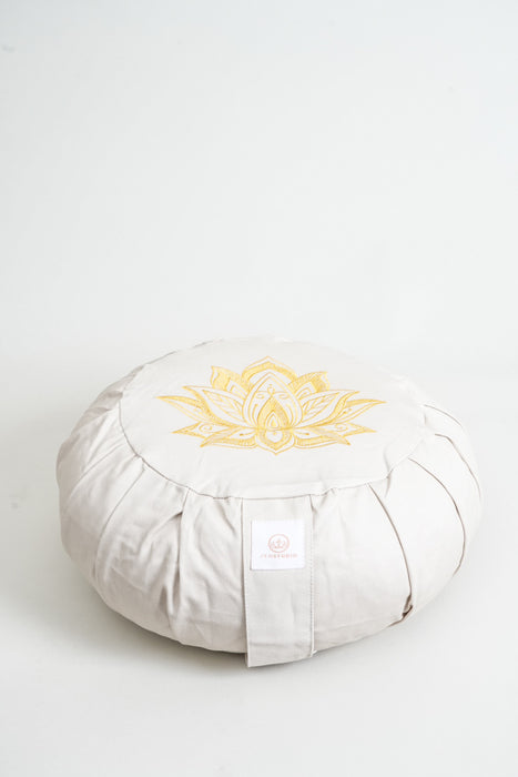 Coussin de méditation citrouille fleur de lotus beige 30x30x15cm