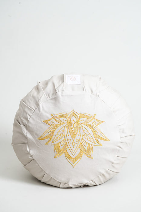 Coussin de méditation citrouille fleur de lotus beige 30x30x15cm