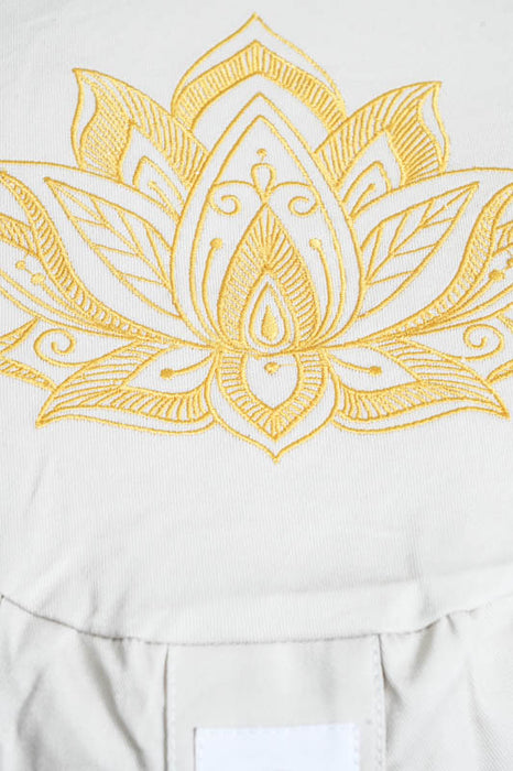 Coussin de méditation citrouille fleur de lotus beige 30x30x15cm