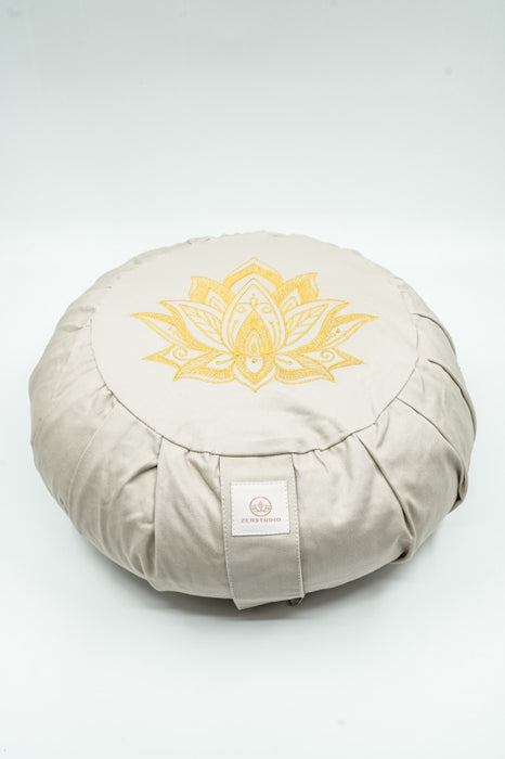 Coussin de méditation citrouille fleur de lotus beige 30x30x15cm
