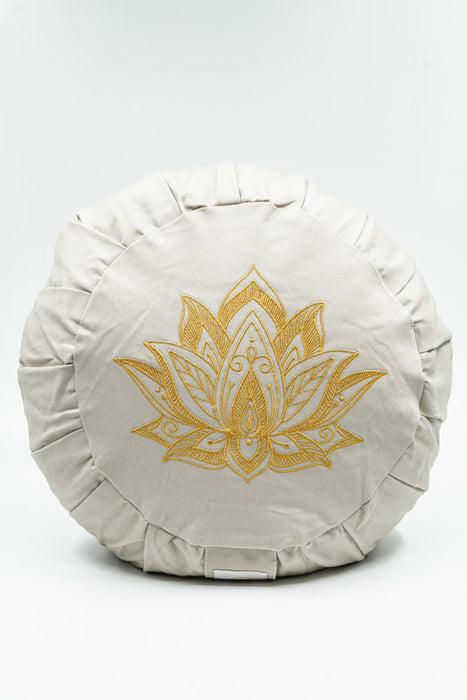 Coussin de méditation citrouille fleur de lotus beige 30x30x15cm