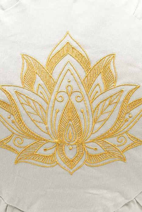 Coussin de méditation citrouille fleur de lotus beige 30x30x15cm
