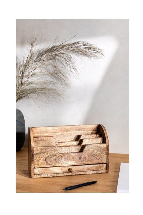 Boîte de rangement mangue avec tiroir 29.5x11.5x17.5cm