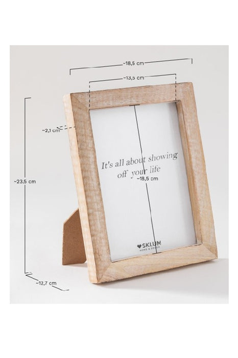 Photo frame light mango wood 18.5x23.5cm